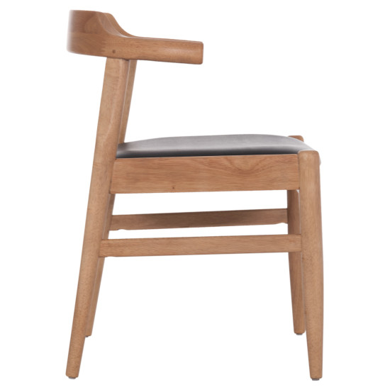 ΠΟΛΥΘΡΟΝΑ CERSEI HM9946.01 RUBBERWOOD ΣΕ LIGHT OAK & PU ΣΕ ΜΑΥΡΟ 57x53x72Υεκ - 2τεμ **