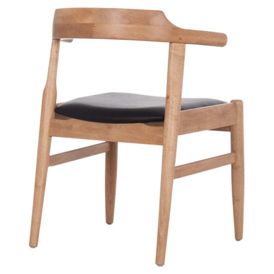 ΠΟΛΥΘΡΟΝΑ CERSEI HM9946.01 RUBBERWOOD ΣΕ LIGHT OAK & PU ΣΕ ΜΑΥΡΟ 57x53x72Υεκ - 2τεμ **