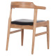 ΠΟΛΥΘΡΟΝΑ CERSEI HM9946.01 RUBBERWOOD ΣΕ LIGHT OAK & PU ΣΕ ΜΑΥΡΟ 57x53x72Υεκ - 2τεμ **