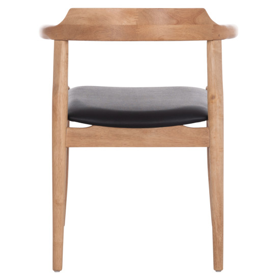 ΠΟΛΥΘΡΟΝΑ CERSEI HM9946.01 RUBBERWOOD ΣΕ LIGHT OAK & PU ΣΕ ΜΑΥΡΟ 57x53x72Υεκ - 2τεμ **