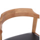 ΠΟΛΥΘΡΟΝΑ CERSEI HM9946.01 RUBBERWOOD ΣΕ LIGHT OAK & PU ΣΕ ΜΑΥΡΟ 57x53x72Υεκ - 2τεμ **