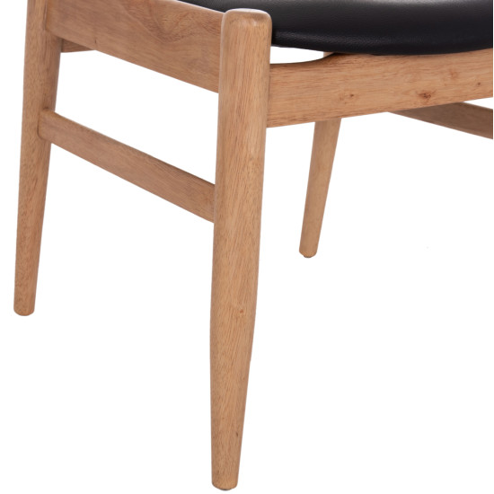 ΠΟΛΥΘΡΟΝΑ CERSEI HM9946.01 RUBBERWOOD ΣΕ LIGHT OAK & PU ΣΕ ΜΑΥΡΟ 57x53x72Υεκ - 2τεμ **