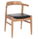 ΠΟΛΥΘΡΟΝΑ CERSEI HM9946.01 RUBBERWOOD ΣΕ LIGHT OAK & PU ΣΕ ΜΑΥΡΟ 57x53x72Υεκ - 2τεμ **
