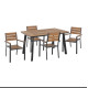 Σετ τραπεζαριασ taber hm21197 τραπεζι & 4 πολυθρονεσ-αλουμινιο & polywood-ανθρακι **