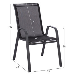 Σετ τραπεζαριασ 5τμχ hm5193.13 μεταλλικo με 4 καρεκλεσ & τραπεζι 110x60 μαυρο ** Σετ τραπεζαριασ 5τμχ hm5193.13 μεταλλικo με 4 καρεκλεσ & τραπεζι 110x60 μαυρο **