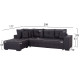 Γωνιακοσ καναπεσ-κρεβατι με αποθ.χωρο trendston hm3302.01l γκρι υφασμα 298x177x95υεκ **