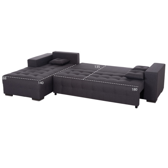 Γωνιακοσ καναπεσ-κρεβατι με αποθ.χωρο trendston hm3302.01l γκρι υφασμα 298x177x95υεκ **
