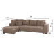Γωνιακοσ καναπεσ-κρεβατι με αποθ.χωρο trendston hm3302.03l μπεζ υφασμα 298x177x95υεκ **
