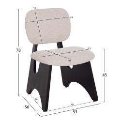 ΚΑΡΕΚΛΑ ΤΡΑΠΕΖΑΡΙΑΣ BELLISI HM18248.02 ΕΚΡΟΥ ΥΦΑΣΜΑ-PLYWOOD ΣΕ ΜΑΥΡΟ 53x56x78Υεκ. - 2τεμ ** ΚΑΡΕΚΛΑ ΤΡΑΠΕΖΑΡΙΑΣ BELLISI HM18248.02 ΕΚΡΟΥ ΥΦΑΣΜΑ-PLYWOOD ΣΕ ΜΑΥΡΟ 53x56x78Υεκ. - 2τεμ **