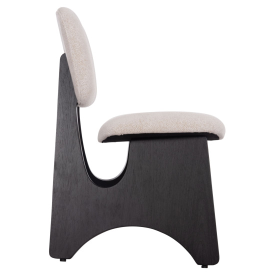 ΚΑΡΕΚΛΑ ΤΡΑΠΕΖΑΡΙΑΣ BELLISI HM18248.02 ΕΚΡΟΥ ΥΦΑΣΜΑ-PLYWOOD ΣΕ ΜΑΥΡΟ 53x56x78Υεκ. - 2τεμ **
