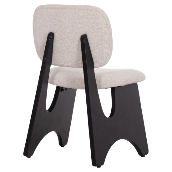 ΚΑΡΕΚΛΑ ΤΡΑΠΕΖΑΡΙΑΣ BELLISI HM18248.02 ΕΚΡΟΥ ΥΦΑΣΜΑ-PLYWOOD ΣΕ ΜΑΥΡΟ 53x56x78Υεκ. - 2τεμ **
