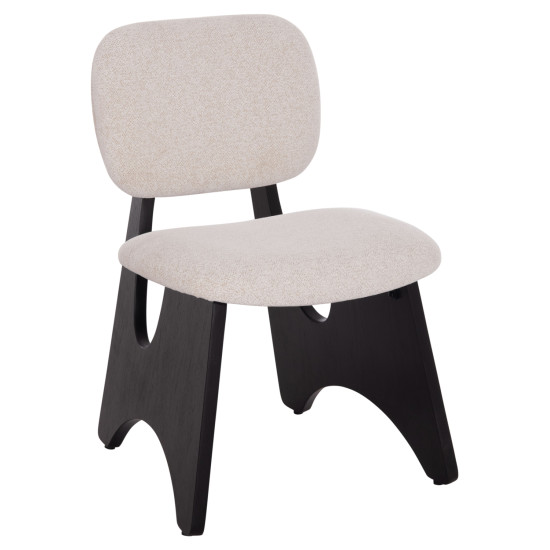 ΚΑΡΕΚΛΑ ΤΡΑΠΕΖΑΡΙΑΣ BELLISI HM18248.02 ΕΚΡΟΥ ΥΦΑΣΜΑ-PLYWOOD ΣΕ ΜΑΥΡΟ 53x56x78Υεκ. - 2τεμ **