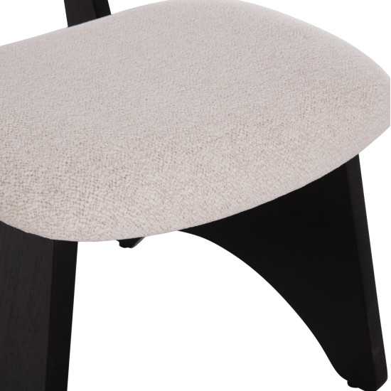 ΚΑΡΕΚΛΑ ΤΡΑΠΕΖΑΡΙΑΣ BELLISI HM18248.02 ΕΚΡΟΥ ΥΦΑΣΜΑ-PLYWOOD ΣΕ ΜΑΥΡΟ 53x56x78Υεκ. - 2τεμ **