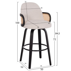 ΣΚΑΜΠΟ ΜΠΑΡ ΠΕΡΙΣΤΡΕΦΟΜΕΝΟ BECKER HM18251.02 PLYWOOD ΜΑΥΡΟ--ΕΚΡΟΥ ΥΦΑΣΜΑ 50x52x100Υ - 2τεμ ** ΣΚΑΜΠΟ ΜΠΑΡ ΠΕΡΙΣΤΡΕΦΟΜΕΝΟ BECKER HM18251.02 PLYWOOD ΜΑΥΡΟ--ΕΚΡΟΥ ΥΦΑΣΜΑ 50x52x100Υ - 2τεμ **