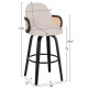 ΣΚΑΜΠΟ ΜΠΑΡ ΠΕΡΙΣΤΡΕΦΟΜΕΝΟ BECKER HM18251.02 PLYWOOD ΜΑΥΡΟ--ΕΚΡΟΥ ΥΦΑΣΜΑ 50x52x100Υ - 2τεμ **