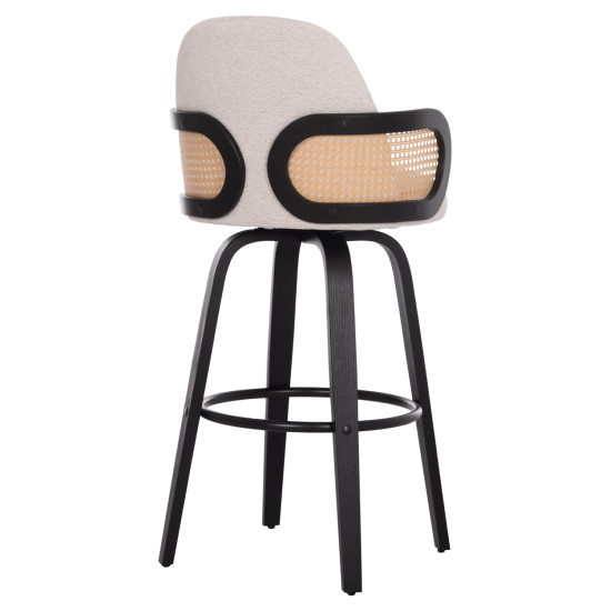 ΣΚΑΜΠΟ ΜΠΑΡ ΠΕΡΙΣΤΡΕΦΟΜΕΝΟ BECKER HM18251.02 PLYWOOD ΜΑΥΡΟ--ΕΚΡΟΥ ΥΦΑΣΜΑ 50x52x100Υ - 2τεμ **