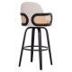 ΣΚΑΜΠΟ ΜΠΑΡ ΠΕΡΙΣΤΡΕΦΟΜΕΝΟ BECKER HM18251.02 PLYWOOD ΜΑΥΡΟ--ΕΚΡΟΥ ΥΦΑΣΜΑ 50x52x100Υ - 2τεμ **