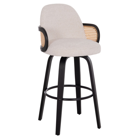 ΣΚΑΜΠΟ ΜΠΑΡ ΠΕΡΙΣΤΡΕΦΟΜΕΝΟ BECKER HM18251.02 PLYWOOD ΜΑΥΡΟ--ΕΚΡΟΥ ΥΦΑΣΜΑ 50x52x100Υ - 2τεμ **