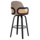ΣΚΑΜΠΟ ΜΠΑΡ ΠΕΡΙΣΤΡΕΦΟΜΕΝΟ BECKER HM18251.03 PLYWOOD ΜΑΥΡΟ--ΚΑΦΕ ΥΦΑΣΜΑ 50x52x100Υ - 2τεμ **