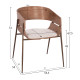 ΠΟΛΥΘΡΟΝΑ KRILL HM18254.01 PLYWOOD ΣΕ WHITEWASH--ΜΕΤΑΛΛΟ ΣΕ ΧΑΛΚΙΝΟ 55,5x55x72Υεκ. - 2τεμ **
