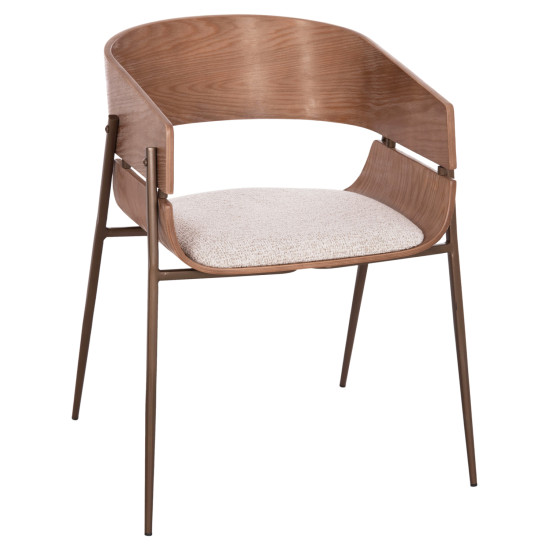 ΠΟΛΥΘΡΟΝΑ KRILL HM18254.01 PLYWOOD ΣΕ WHITEWASH--ΜΕΤΑΛΛΟ ΣΕ ΧΑΛΚΙΝΟ 55,5x55x72Υεκ. - 2τεμ **