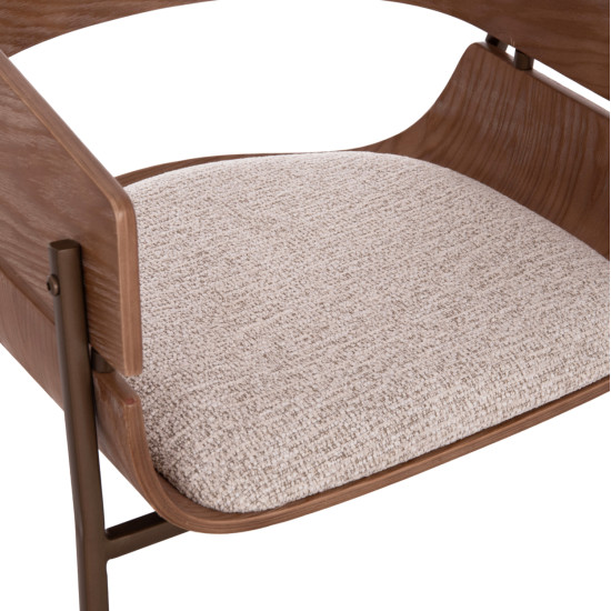 ΠΟΛΥΘΡΟΝΑ KRILL HM18254.01 PLYWOOD ΣΕ WHITEWASH--ΜΕΤΑΛΛΟ ΣΕ ΧΑΛΚΙΝΟ 55,5x55x72Υεκ. - 2τεμ **