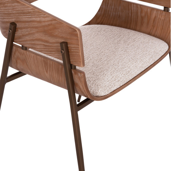 ΠΟΛΥΘΡΟΝΑ KRILL HM18254.01 PLYWOOD ΣΕ WHITEWASH--ΜΕΤΑΛΛΟ ΣΕ ΧΑΛΚΙΝΟ 55,5x55x72Υεκ. - 2τεμ **