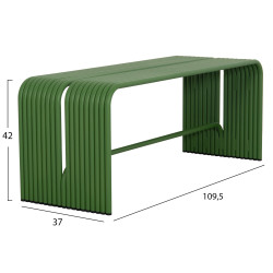 Παγκακι 2-θεσιο σειρα intrepid hm6327.07 αλουμινιο σε πρασινο χρωμα 109,5x37x42υ ** Παγκακι 2-θεσιο σειρα intrepid hm6327.07 αλουμινιο σε πρασινο χρωμα 109,5x37x42υ **