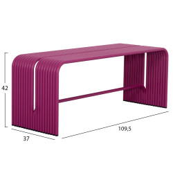 Παγκακι 2-θεσιο σειρα intrepid hm6327.05 αλουμινιο σε μωβ χρωμα 109,5x37x42υ ** Παγκακι 2-θεσιο σειρα intrepid hm6327.05 αλουμινιο σε μωβ χρωμα 109,5x37x42υ **