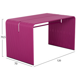 Τραπεζι τραπεζαριασ σειρα intrepid hm6330.05 αλουμινιο μωβ 120x70x70.5υεκ. **