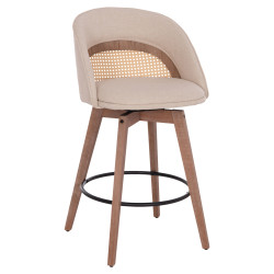 ΣΚΑΜΠΟ ΜΠΑΡ ΠΕΡΙΣΤΡΕΦΟΜΕΝΟ RIKI HM18253.01 ΞΥΛΟ--ΜΠΕΖ ΥΦΑΣΜΑ 51x53x94Υεκ. - 2τεμ **