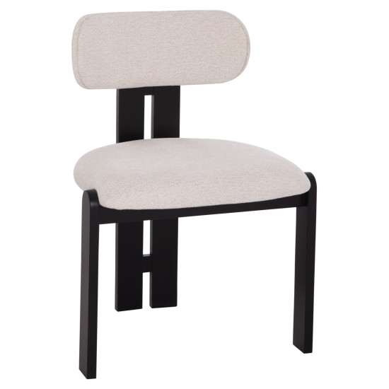ΚΑΡΕΚΛΑ ΤΡΑΠΕΖΑΡΙΑΣ KARVO HM18252.02 ΕΚΡΟΥ ΥΦΑΣΜΑ--ΞΥΛΟ ΣΕ ΜΑΥΡΟ 57x50x78,5Υεκ. - 2τεμ **