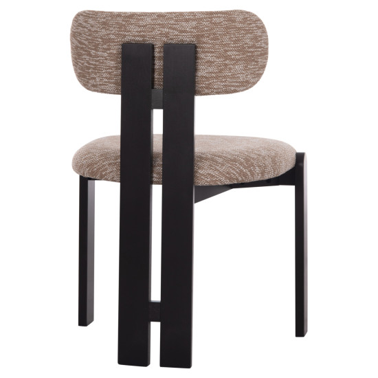 ΚΑΡΕΚΛΑ ΤΡΑΠΕΖΑΡΙΑΣ KARVO HM18252.03 ΚΑΦΕ ΥΦΑΣΜΑ--ΞΥΛΟ ΣΕ ΜΑΥΡΟ 57x50x78,5Υεκ. - 2τεμ **