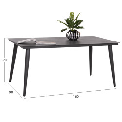 Τραπεζι αλουμινιου ορθογωνιο higer hm6291.01 γκρι 160x90x78υεκ. **