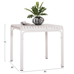 Τραπεζι τετραγωνο αλουμινιου rachel hm6338.02 λευκο 80x80x75υεκ. **