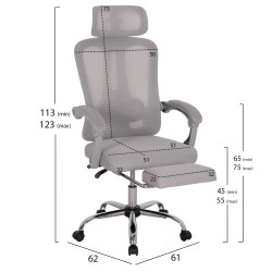 Καρεκλα γραφειου barnet hm18258.02 γκρι mesh-γκρι σκελετοσ nylon 61x62x123υ ** Καρεκλα γραφειου barnet hm18258.02 γκρι mesh-γκρι σκελετοσ nylon 61x62x123υ **