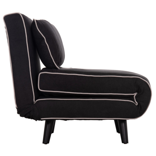 Πολυθρονα κρεβατι braxton hm8425.03 μαυρο υφασμα 78x88x78υεκ. **