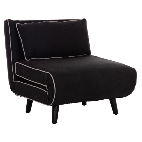 Πολυθρονα κρεβατι braxton hm8425.03 μαυρο υφασμα 78x88x78υεκ. **