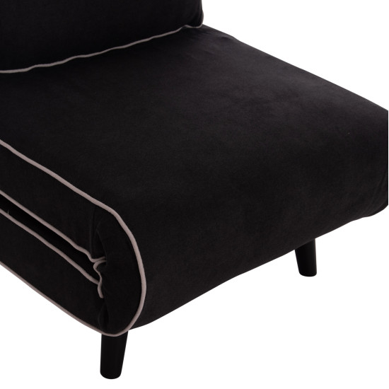 Πολυθρονα κρεβατι braxton hm8425.03 μαυρο υφασμα 78x88x78υεκ. **
