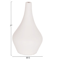 Επιτραπεζιο διακοσμητικο βαζο deni hm4663.02s fiber cement σε λευκο--φ15x27υεκ. **