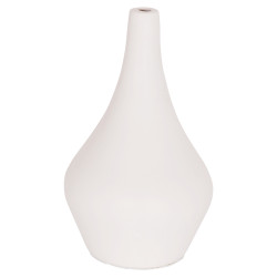 Επιτραπεζιο διακοσμητικο βαζο deni hm4663.02s fiber cement σε λευκο--φ15x27υεκ. **