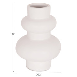 Επιτραπεζιο διακοσμητικο βαζο lema hm4664.02m τερακοτα σε λευκο--φ22x29υεκ. **