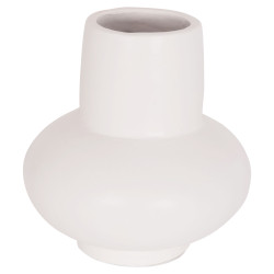 Επιτραπεζιο διακοσμητικο βαζο lema hm4664.02s τερακοτα σε λευκο--φ22x22υεκ. **