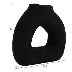 Επιτραπεζιο διακοσμητικο βαζο decant hm4667.01s τερακοτα σε μαυρο--17.5x6.5x17υεκ. **