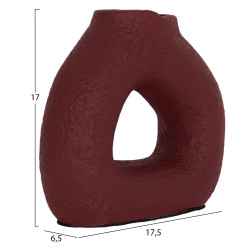 Επιτραπεζιο διακοσμητικο βαζο decant hm4667.06s τερακοτα σε βυσσινι--17.5x6.5x17υεκ. **