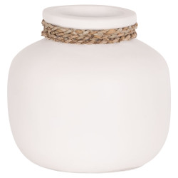 Επιτραπεζιο διακοσμητικο βαζο cammer hm4687.02s τερακοτα σε λευκο--φ22x20υεκ. **