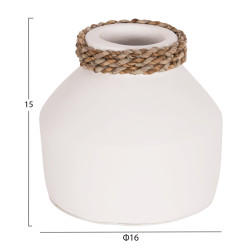 Επιτραπεζιο διακοσμητικο βαζο cammer hm4687.02xs τερακοτα σε λευκο--φ16x15υεκ. **