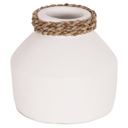 Επιτραπεζιο διακοσμητικο βαζο cammer hm4687.02xs τερακοτα σε λευκο--φ16x15υεκ. **