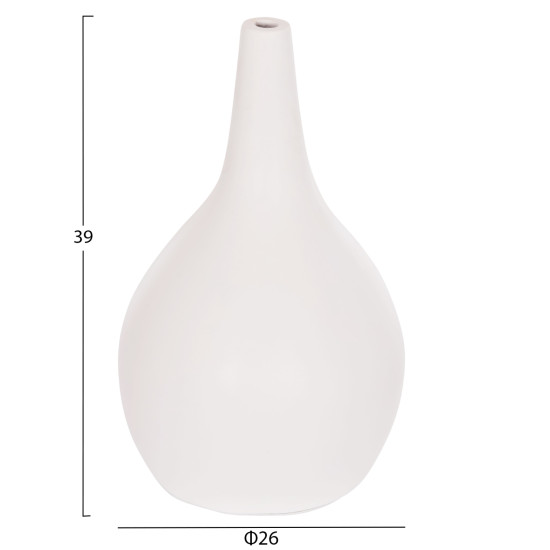 Επιτραπεζιο διακοσμητικο βαζο deni hm4663.02l fiber cement σε λευκο--φ26x39υεκ **