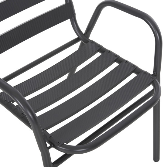Σετ τραπεζαριασ 5τμχ adam hm21219 καρεκλεσ μεταλλικεσ & τραπεζι 110x60 γκρι **